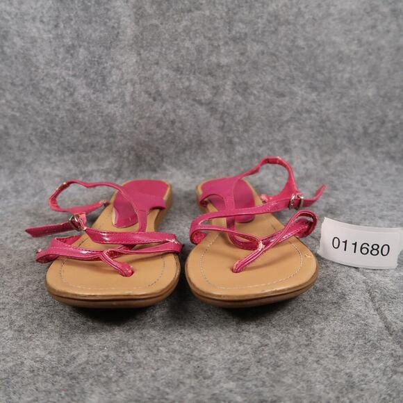 Classified Shoes Womens 7 Sandals Flats Casual Pink Buckle Strap Strappy - Picture 2 of 9